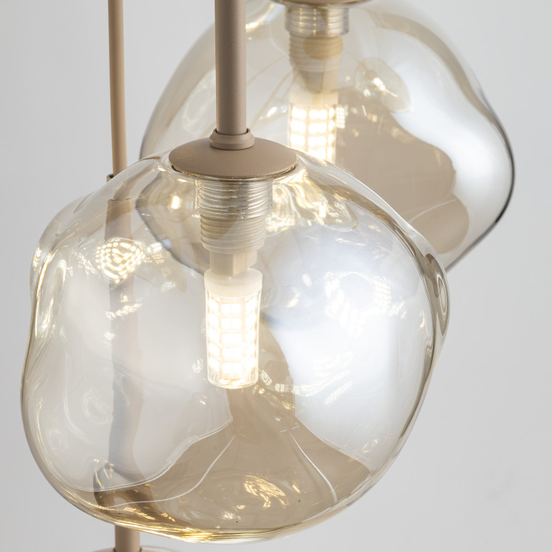 Lampadario Lava Sabia 7 luci G9 sabbia TK Lighting
