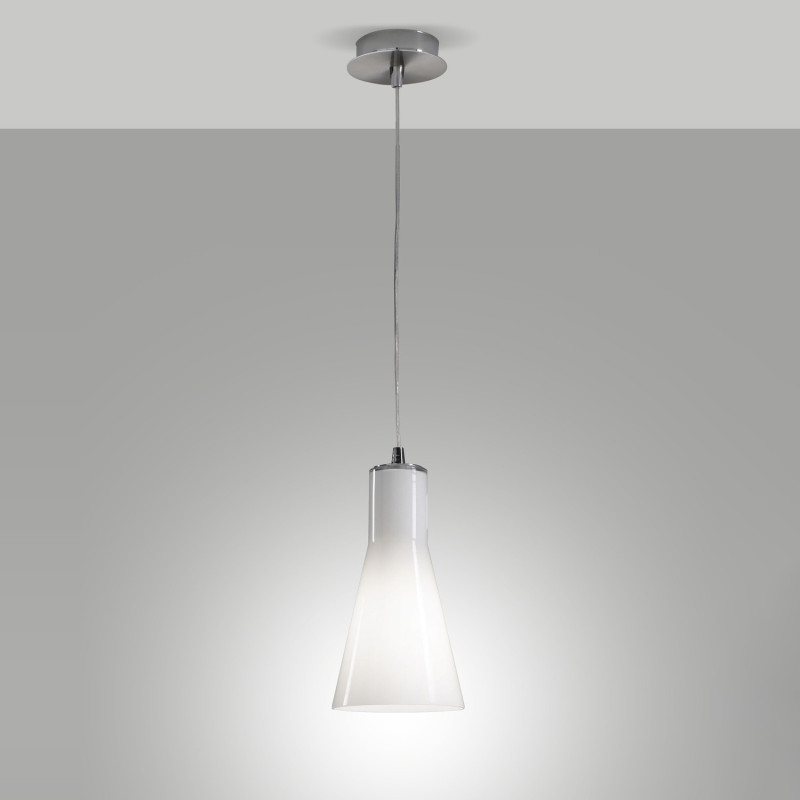 Lampadario Diana moderno 1 luce cromo E27 Fabas