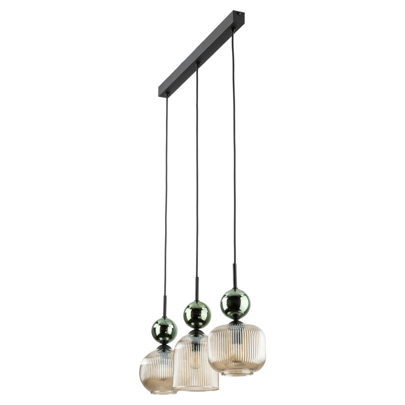 Lampadario Sophia 3 luci verde cognac E14 TK Lighting