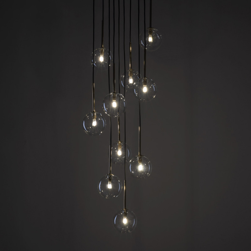 Nilos sospensione 10 luci nero oro G9 TK Lighting