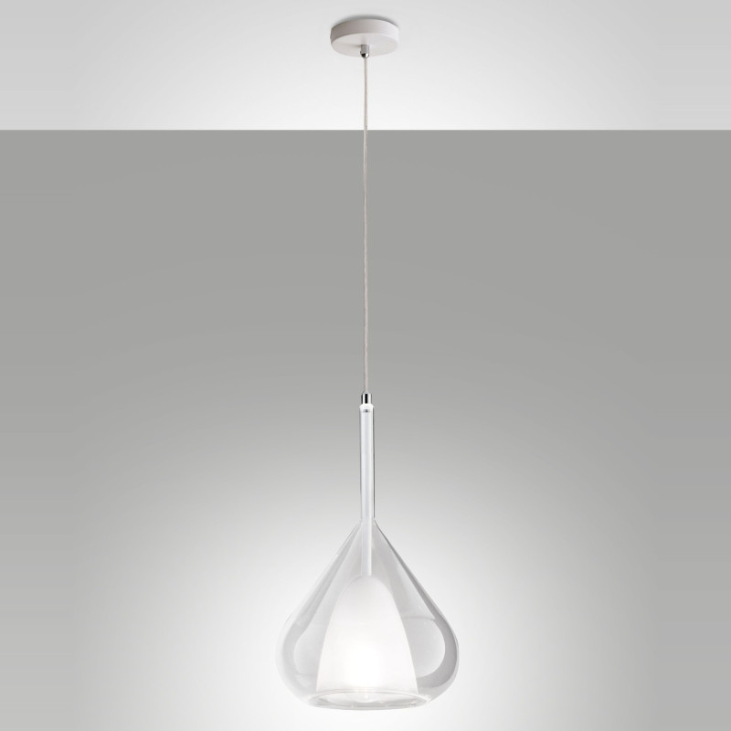 Sospensione Lila 1 luce trasparente E27 Fabas