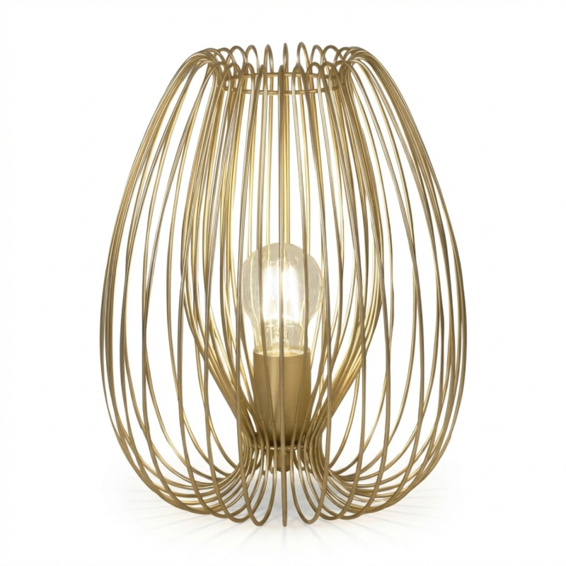 Lampada da tavolo Camp oro opaco 1 luce E27 Fabas