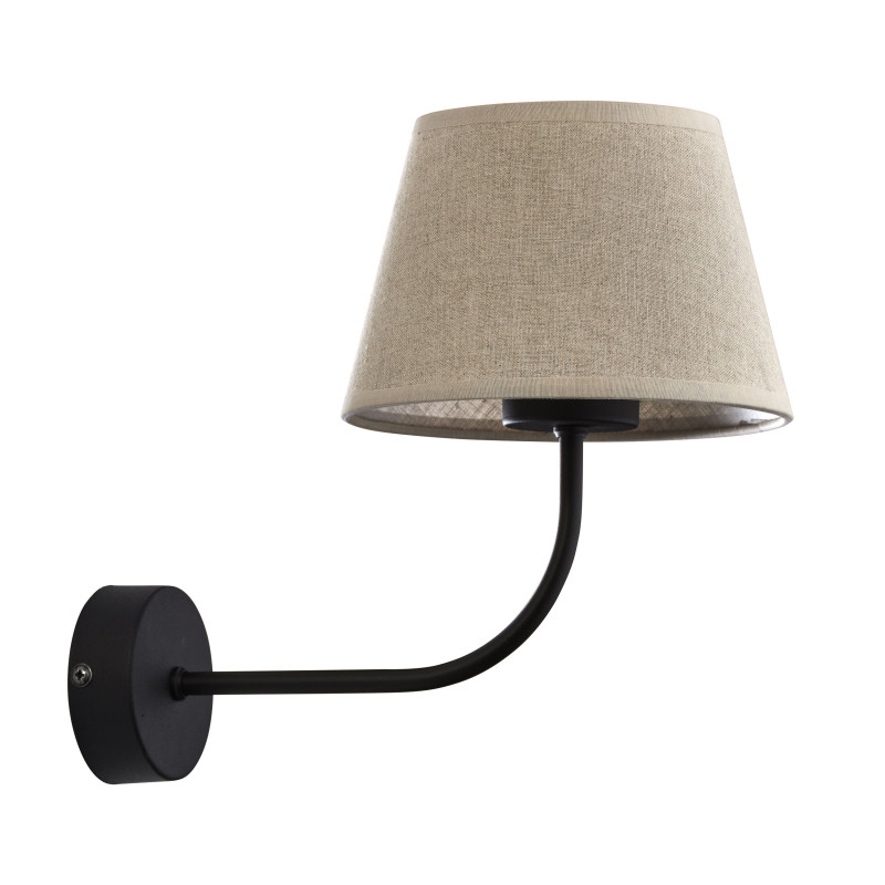 Applique Chicago Linen 1 luce beige e nera E27 TK Lighting