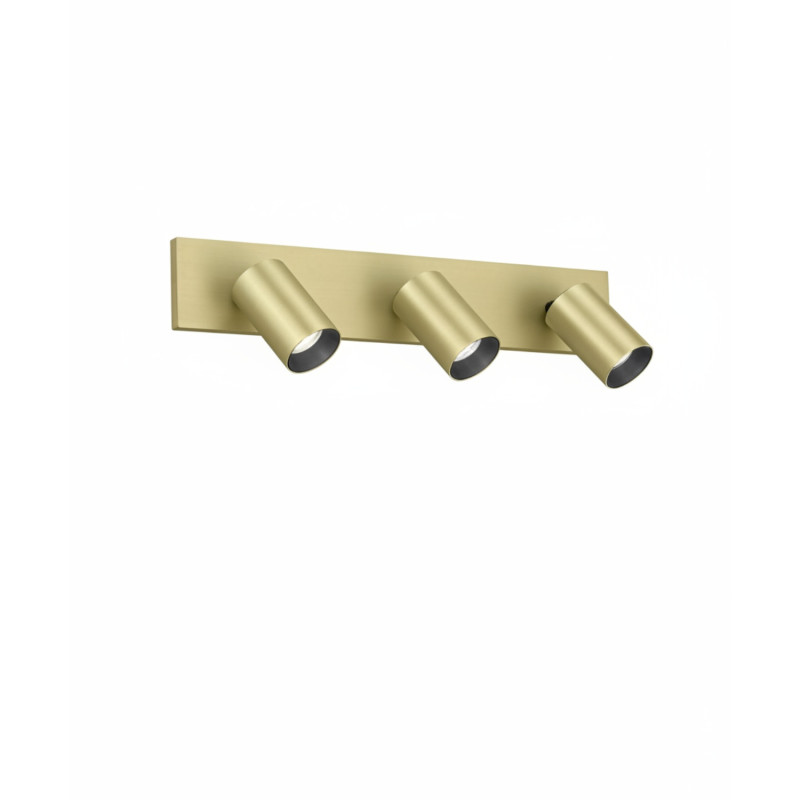 Plafoniera Flores Fabas 3 luci GU10 ottone satinato