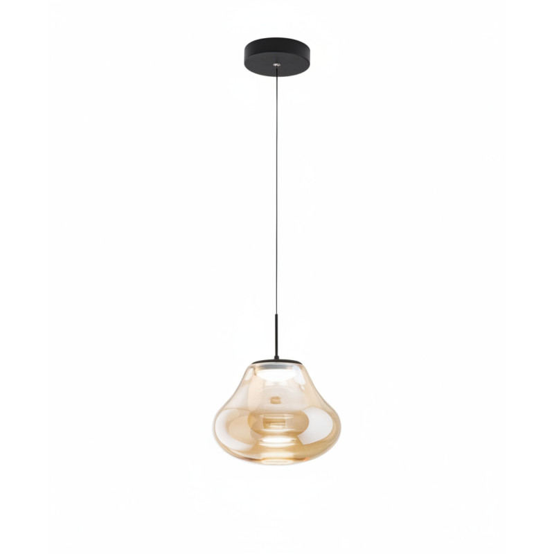 Sospensione Deva ambra LED 1 luce moderna Fabas