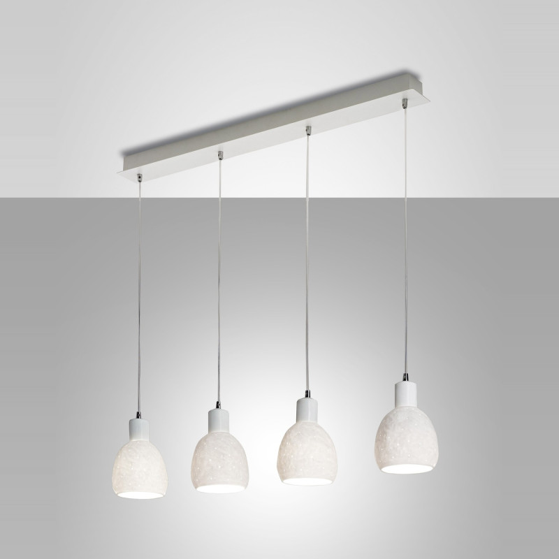 Lampadario Marina 4 luci bianco E27 Fabas
