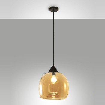 Lampadario a sospensione Maia ambra 1 luce E27 Fabas