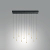 Lampadario Susa 10 luci LED nero ottone Fabas
