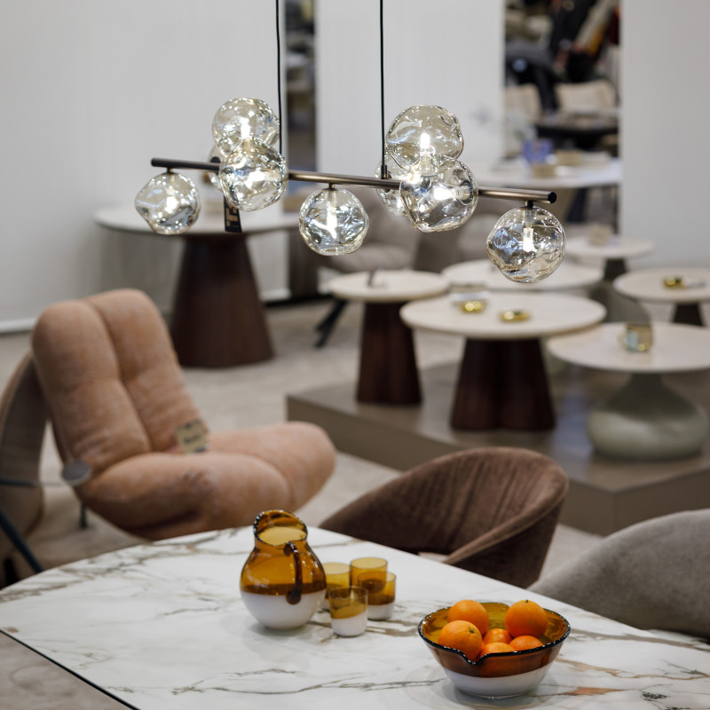 Lampadario Lava Brown 9 luci marrone G9 TK Lighting
