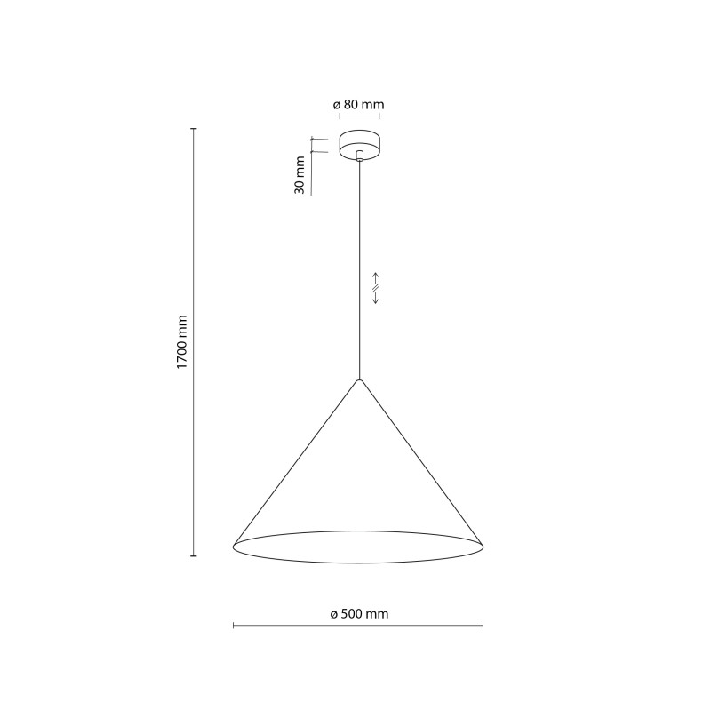 Lampadario Cono Xl New marrone E27 TK Lighting