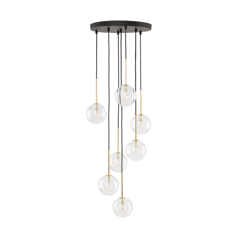 Lampadario Nilos Black Gold 7 luci G9 nero oro TK Lighting