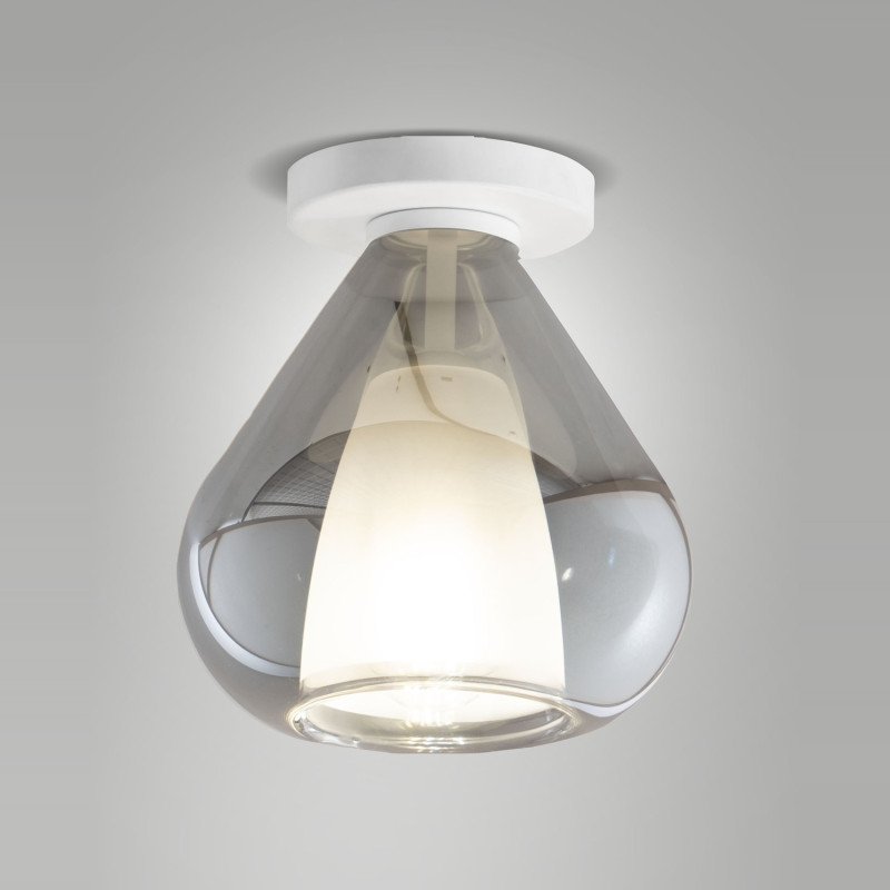 Plafoniera Lila fumé rotonda 1 luce E27 Fabas