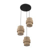 Lampadario Calisto Juta 3 luci E27 nero beige TK Lighting