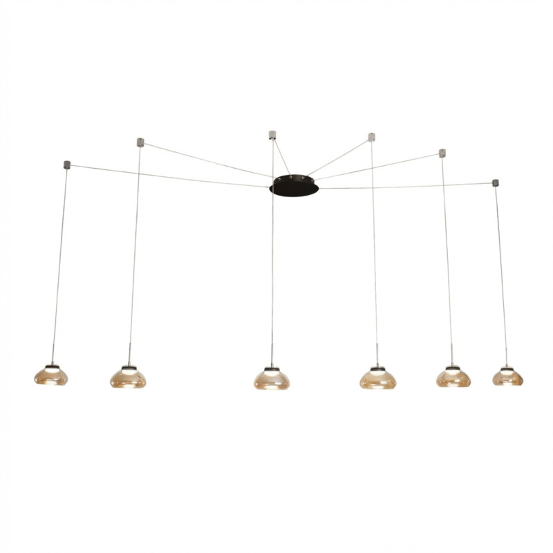 Lampadario a sospensione Arabella ambra LED Fabas