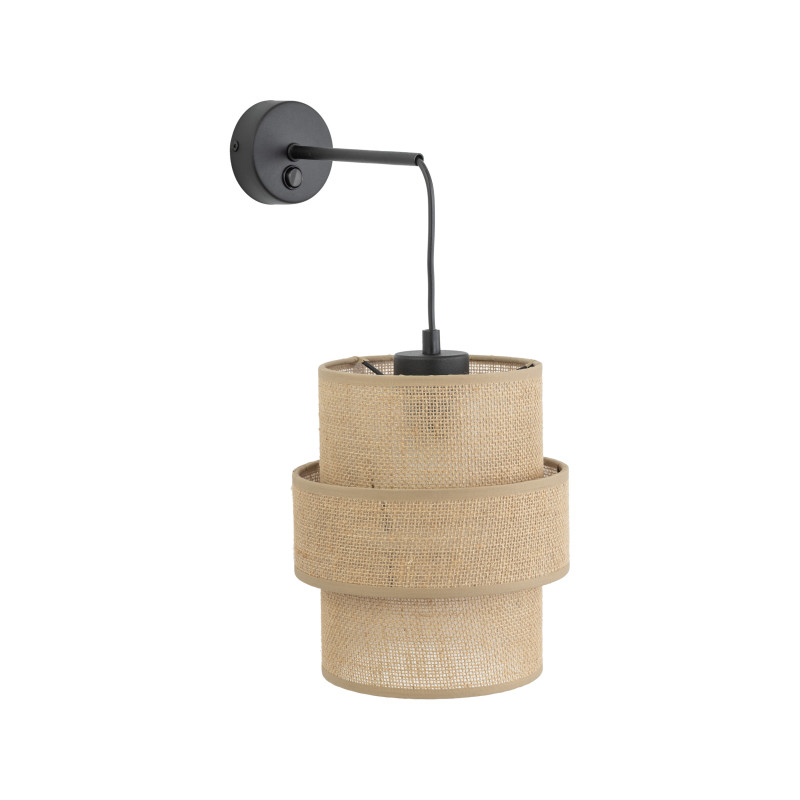 Applique Calisto Juta nero E27 1 luce TK Lighting