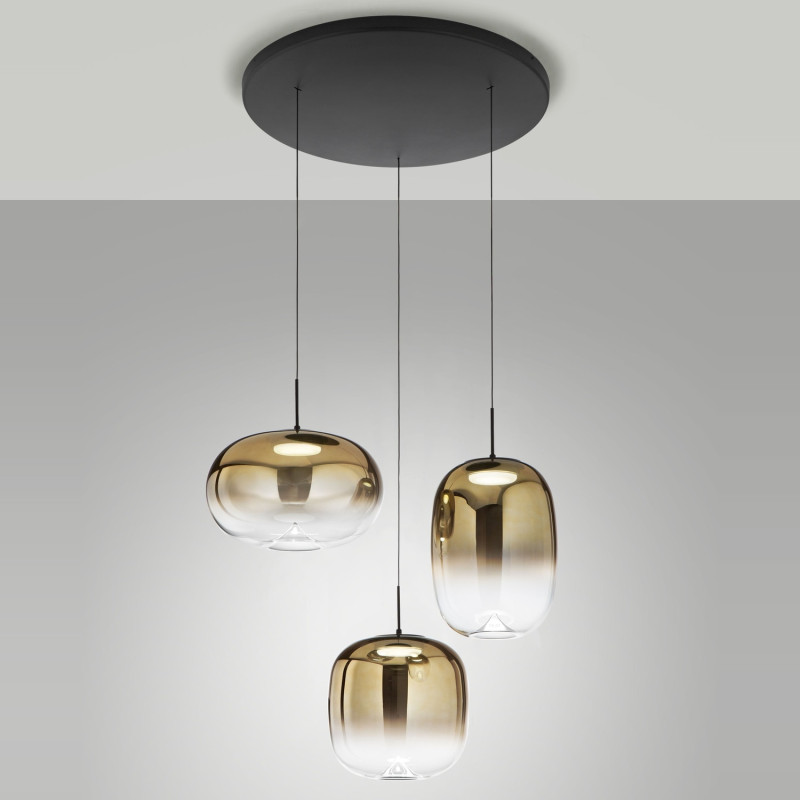 Fabas Brio lampadario LED 42W oro sfumato