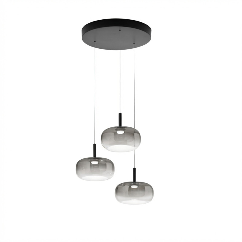 Lampadario LED Devero 3 luci grigio Fabas