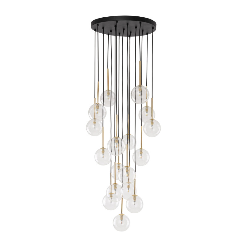 Lampadario Nilos 17 luci nero oro G9 moderno TK Lighting