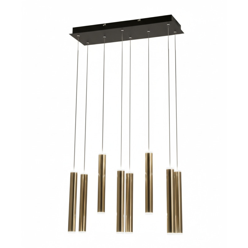 Lampadario LED Prado nero ottone satinato Fabas