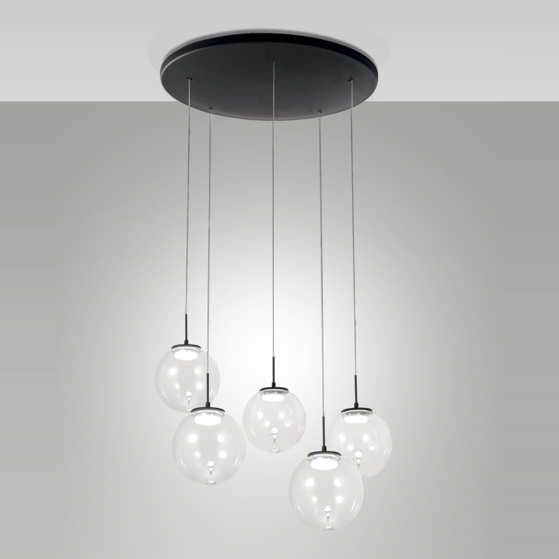 Lampadario Ariel LED integrato 35W trasparente Fabas