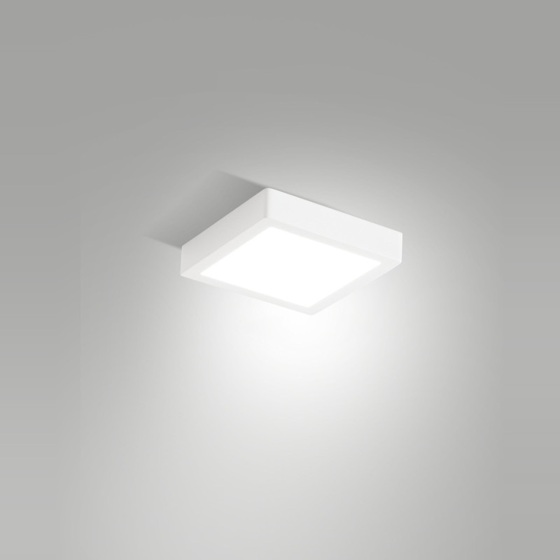 Plafoniera quadrata Gian LED bianca IP54 Fabas