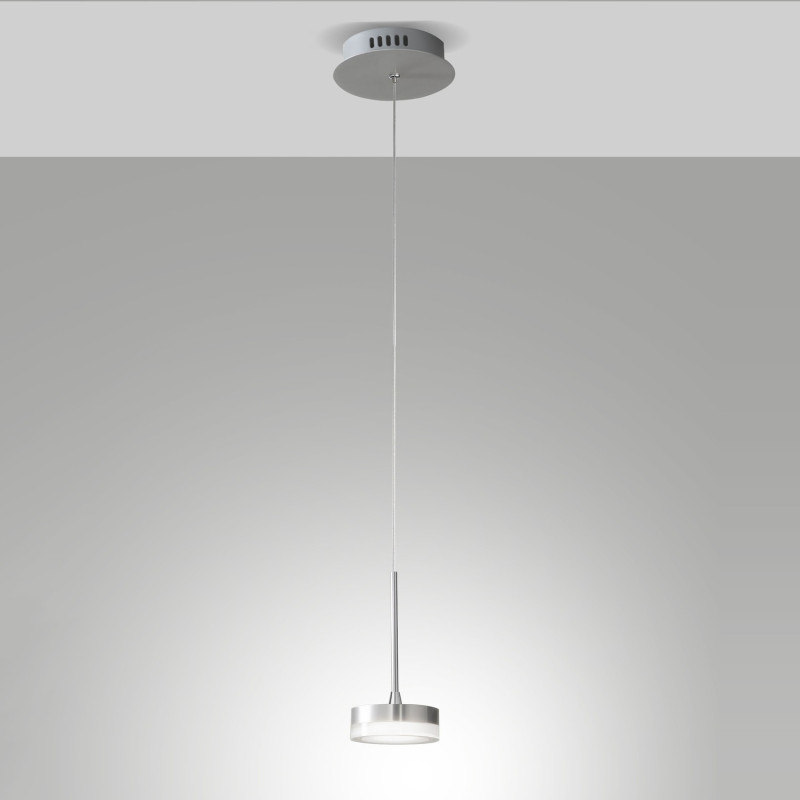 Sospensione Dunk 1 luce LED 8W Fabas alluminio spazzolato