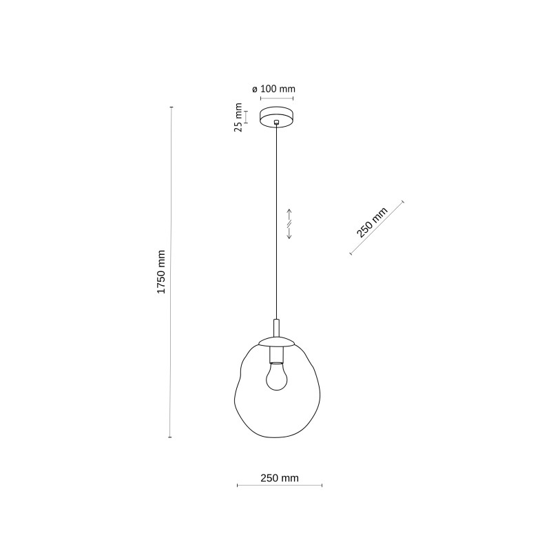 Lampadario Lava M marrone 1 luce E27 TK Lighting