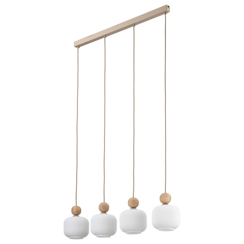 Lampadario Ballo 4 luci E14 beige e bianco TK Lighting