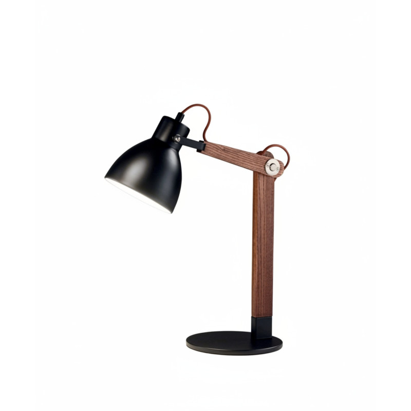 Lampada da tavolo Sveva 1 luce E27 nero noce Fabas