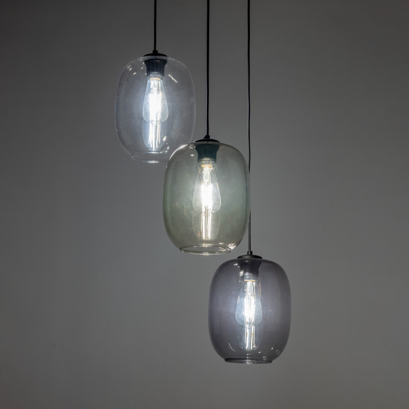 Lampadario Elio Mix 3 luci nero E27 TK Lighting