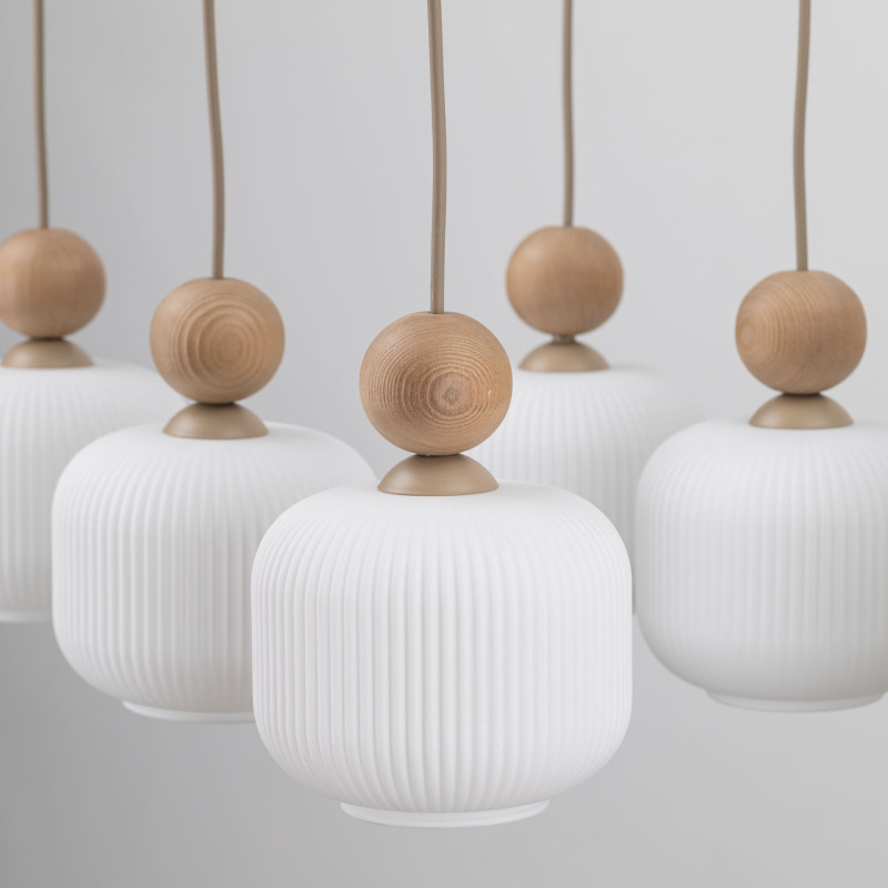 Lampadario Ballo 6 luci E14 sabbia TK Lighting