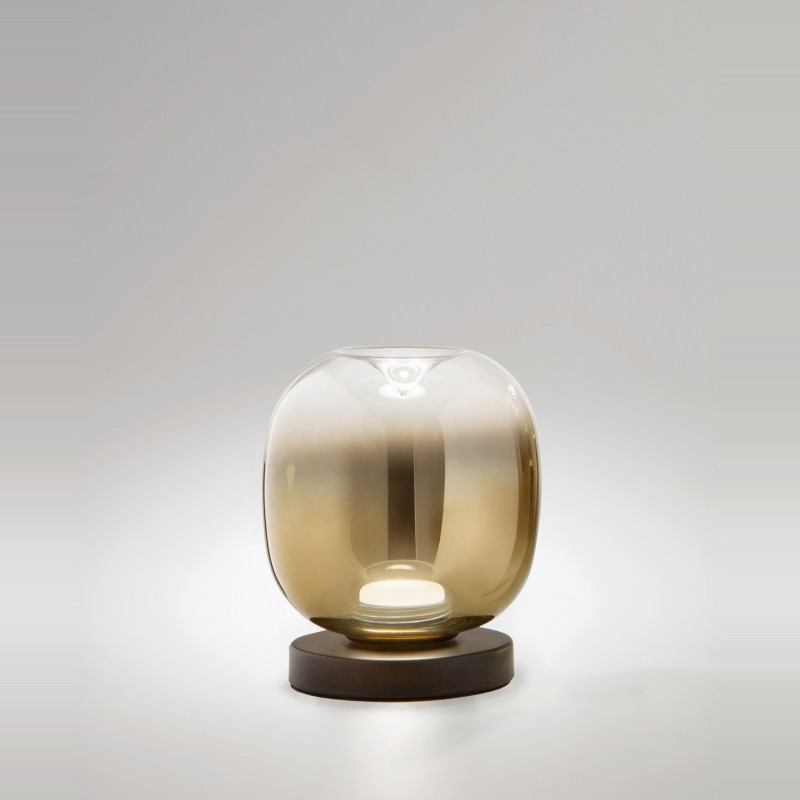 Lampada da tavolo Vesuvio LED oro sfumato Fabas