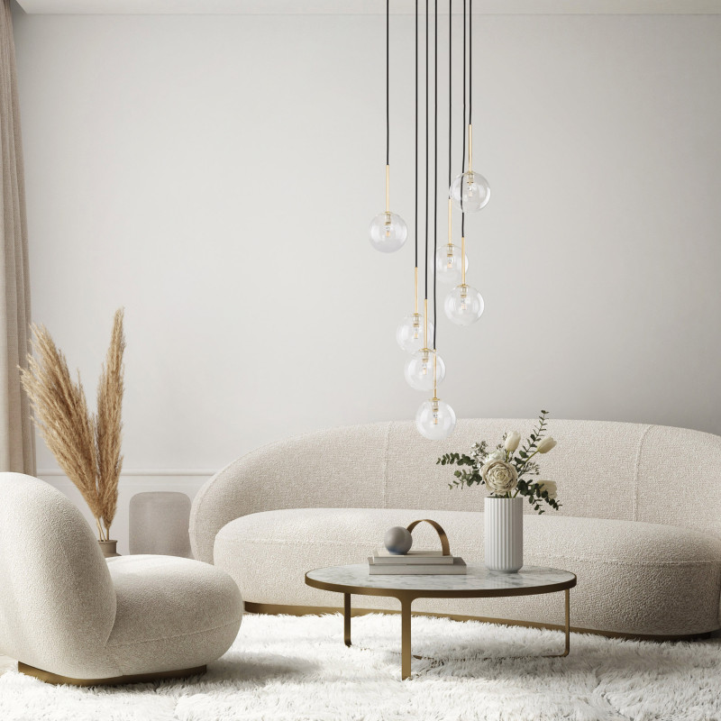 Lampadario Nilos Black Gold 7 luci G9 nero oro TK Lighting