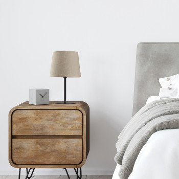 Lampada da tavolo Chicago Linen beige nera TK Lighting