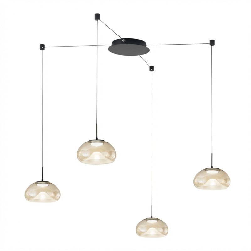 Lampada a sospensione Brena 1 luce LED 40W cognac Fabas