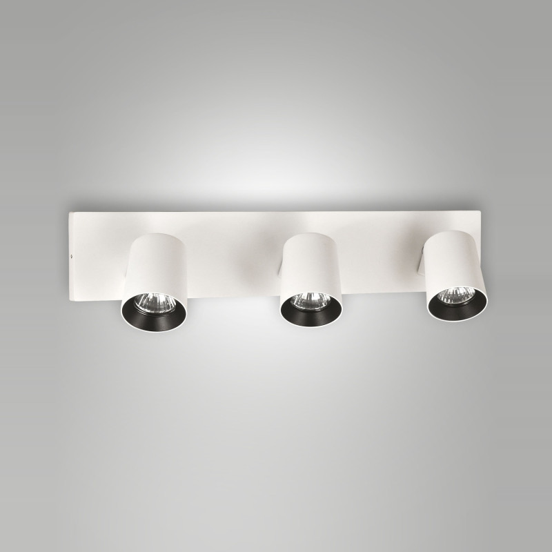 Faretto Modo 3 luci GU10 bianco moderno Fabas