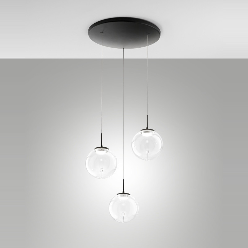 Lampadario Ariel LED 1 luce trasparente Fabas
