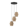 Lampadario Calisto Juta 3 luci E27 nero beige TK Lighting