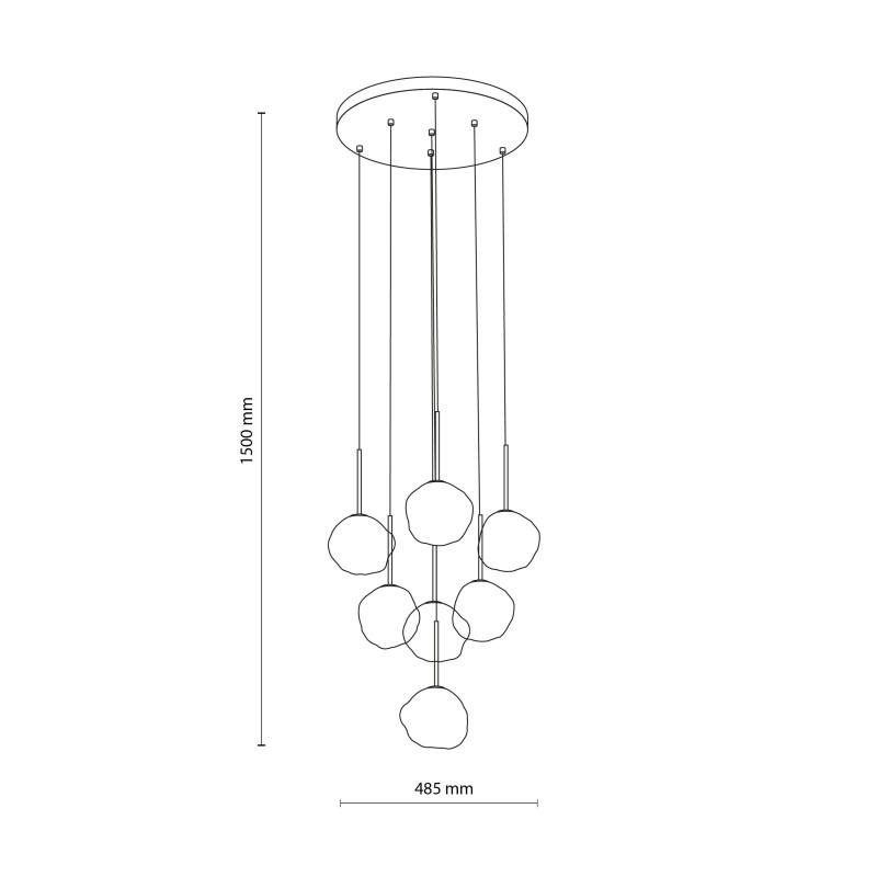 Lampadario Lava Sabia 7 luci G9 sabbia TK Lighting