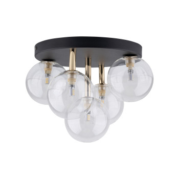 Plafoniera Nilos 5 luci G9 nero e oro TK Lighting