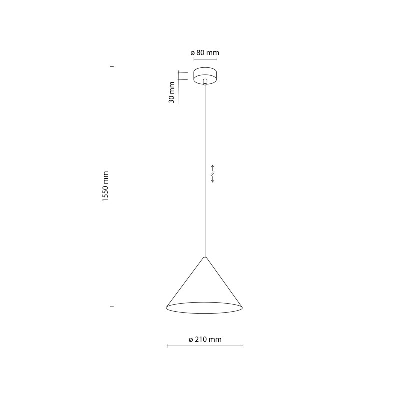 Sospensione Cono S Black 1 luce nero E27 TK Lighting