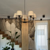 Lampadario Chicago Linen 5 luci nero E27 TK Lighting