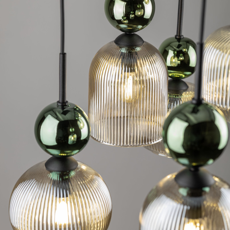 Lampadario Sophia 6 luci nero verde E14 TK Lighting