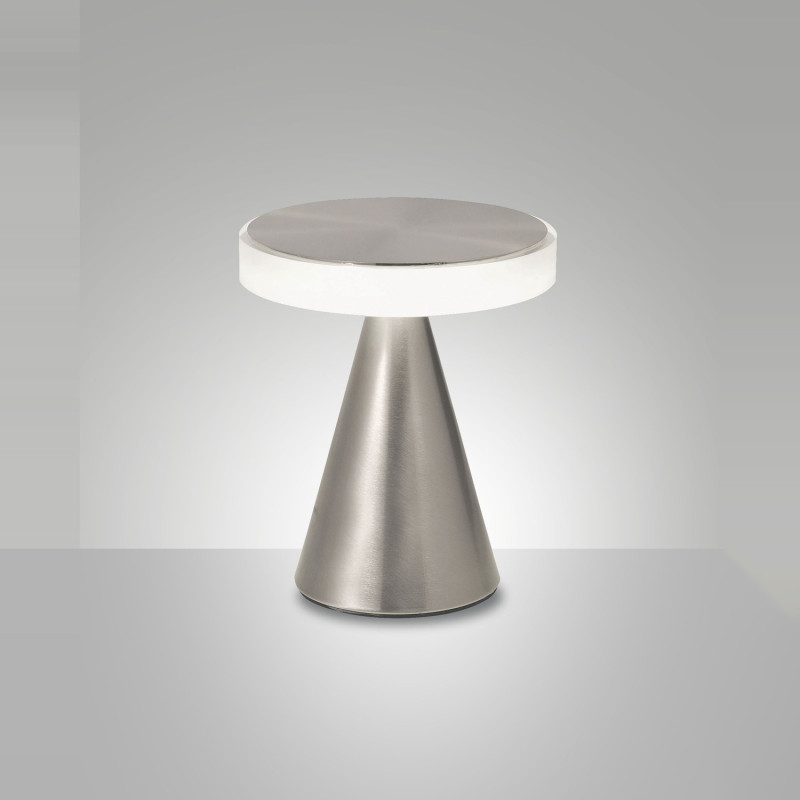 Lampada da tavolo LED Neutra Fabas nichel satinato