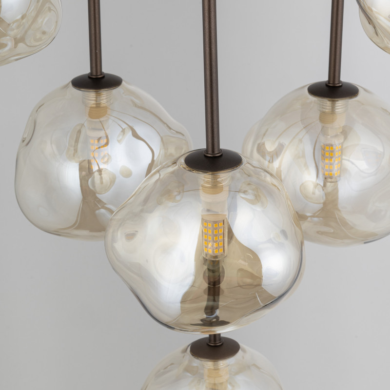 Lampadario Lava 7 luci G9 marrone TK Lighting
