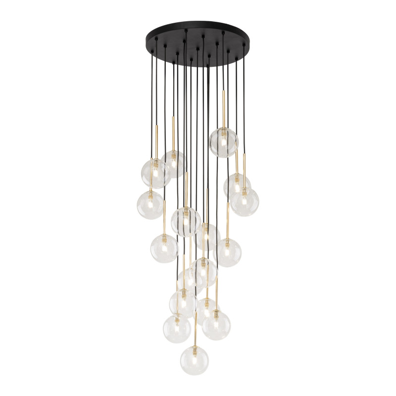 Lampadario Nilos 17 luci nero oro G9 moderno TK Lighting