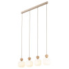 Lampadario Ballo 4 luci E14 beige e bianco TK Lighting