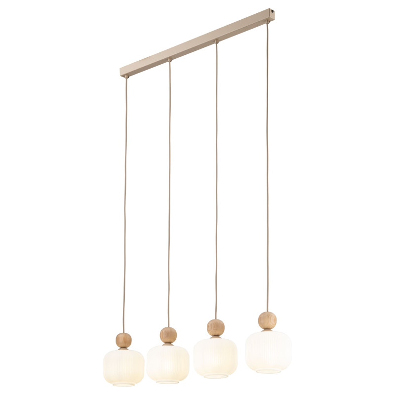 Lampadario Ballo 4 luci E14 beige e bianco TK Lighting
