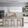 Lampadario Ballo 4 luci E14 beige e bianco TK Lighting