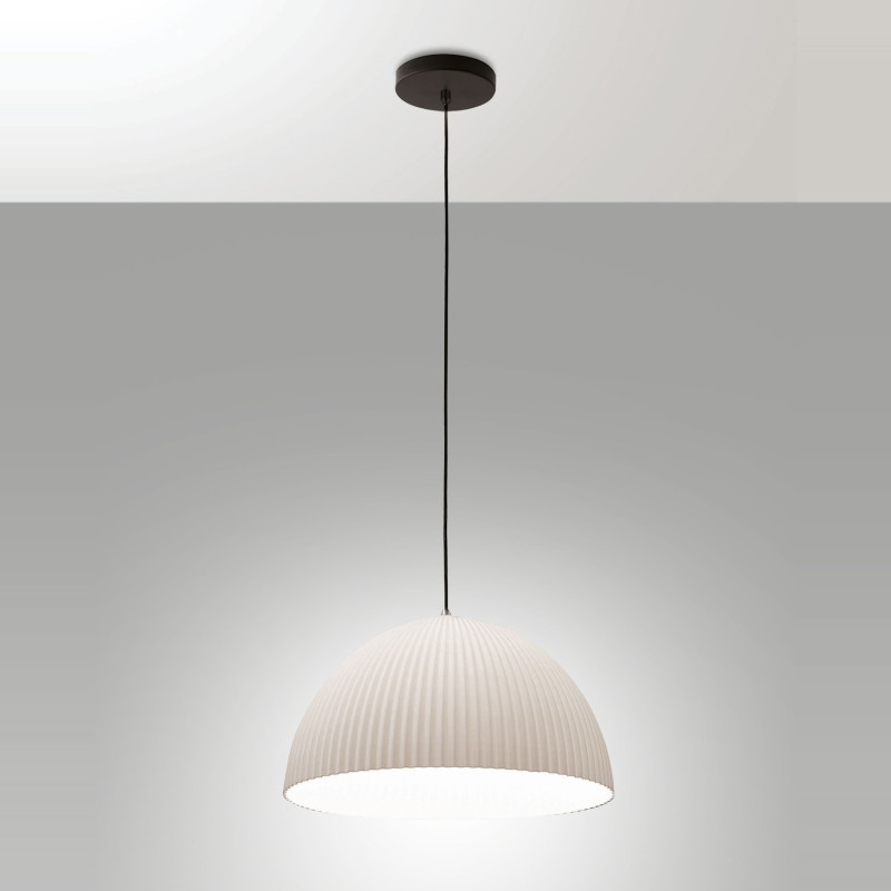 Lampadario Fabas Carola bianco 1 luce E27 moderno